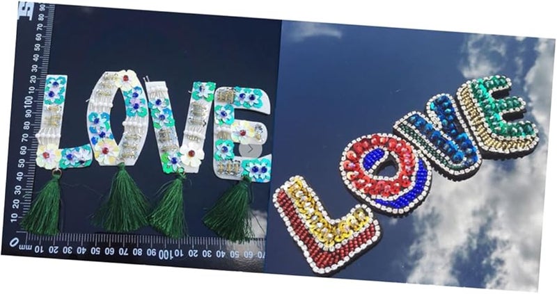 قلوب حب ترتر مطرزة لصقات حديدية للجينز التنانير زخرفة الحروف - Image 2